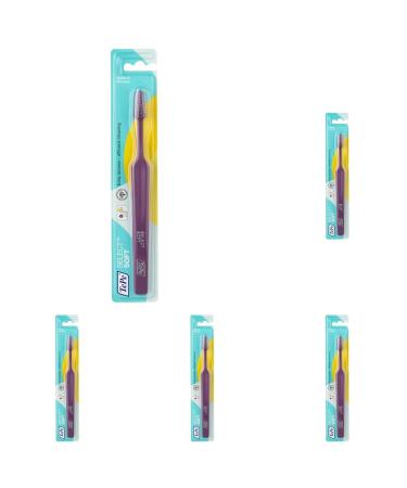 TEPE SELECT Soft soft toothbrush/soft bristles and a narrowly tapped brush head - for more thorough cleaning sorted in color (pack with 5)