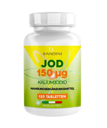 Bandini iodine 150 g (MCG) per tablet |120 potassium iodide tablets |Iodine contributes to normal thyroid gland skin and nerve function (EFSA) |Optimally high -dosed laboratory test vegan without additives