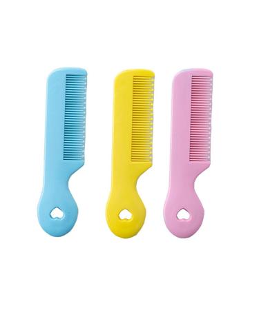 Baby Comb Set Blue Pink Yellow(3Pieces) Gentle Soft Safe Toddler Hair Brush Bath Essentials Teeth Shape Hairbrush Stuff Newborn Toiletries Hairs Grooming Cleaning Items for Children's Babies Toddlers