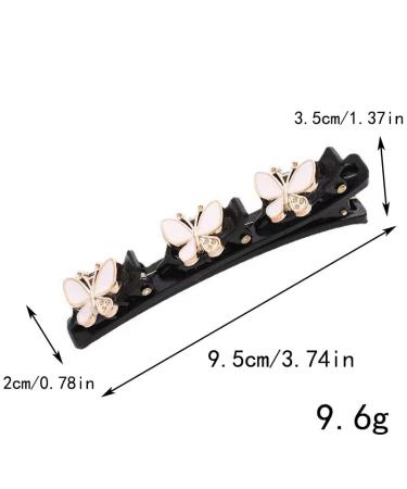 8pcs Sparkling Crystal Stone Braided Hair Clips for Women - Butterfly Design with 3 Small Clips - Ideal for Thick Hair - Includes Extra Ear Bone Clips - Buy Online on GoSupps.com