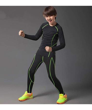 BUYKUD Kids Boys Compression Pants - Sports Underwear & Football Tracksuits - Functional Green Leggings - Buy Online on GoSupps.com
