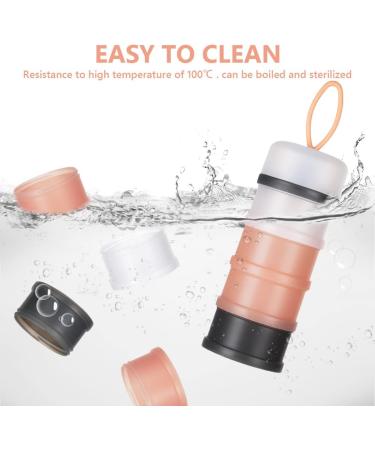 Vicloon Baby Milk Powder Dispenser 4-Layer Portable Storage Container - Gray & Pink | Stackable Pots for Kids Snacks, 120ml per Layer - Buy Online on GoSupps.com