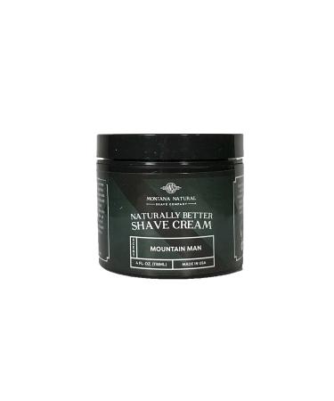 MNSC Mountain Man Naturally Better Shave Cream - Smooth Shave Hypoallergenic Sensitive Skin Formula Softer Skin Prevents Nicks Cuts and Irritation Handcrafted in USA All-Natural & Plant-Derived