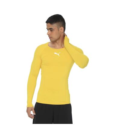PUMA Men LIGA Baselayer Tee LS Shirt M Cyber Yellow