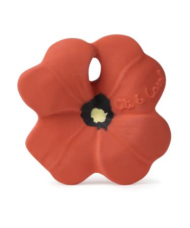 Oli & Carol - Mini Teething Ring for Babies Poppies Red Pop the Poppy