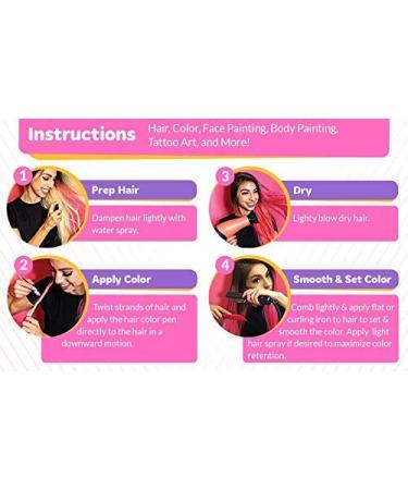 16 Color Hair Chalk Double Pack with Glitter - Temporary Hair Color Pens - Buy Online on GoSupps.com