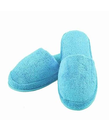 Turkish Luxury Spa Slippers for Men and Women, 100% Cotton Terry House Slippers Indoor/Outdoor, Made in Turkey Medium Aqua