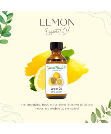 Lemon 1 fl oz (30 ml) Glass Bottle 100% Pure Essential Oil - GreenHealth - Buy Online on GoSupps.com