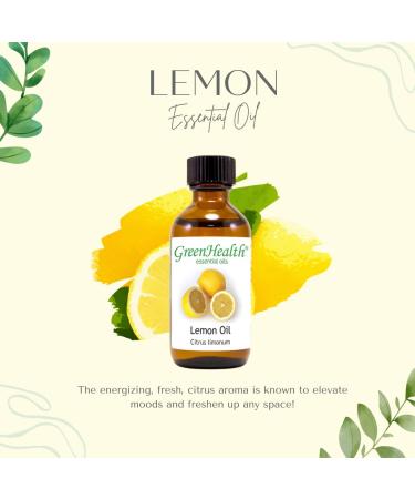 Lemon 1/6 fl oz (5 ml) Glass Bottle 100% Pure Essential Oil - GreenHealth - Buy Online on GoSupps.com