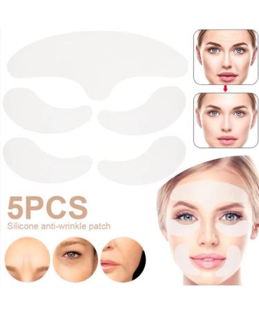 Phcomrich Anti-Folded Plaster Set - Reusable 100% Medical Silicone Face Pads for Wrinkles & Fine Lines - Unisex 5 Pads - Buy Online on GoSupps.com