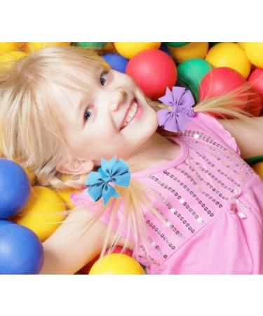 40 Pcs Baby Girls 3.5'' Grosgrain Ribbon Hair Bows Elastic Hair Ties - Solid Colors for Girls Toddlers Kids Teens - Buy Online on GoSupps.com