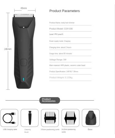 wemee Electric Hair Trimmer Body Groomer Shaver Beard Shaver LED Shaver for Men Hair Clippers - Buy Online on GoSupps.com