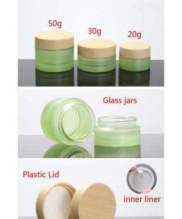 Zeoabsy 4-Piece 30ml Matt Green Glass Cremedose Set - Screw Lid Ointment Pots for Cosmetics Gels & Creams - Ships Internationally - Buy Online on GoSupps.com
