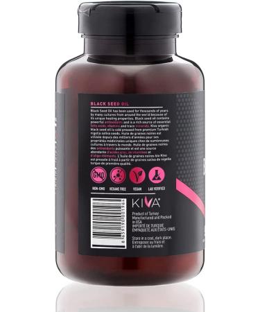 Kiva Black Seed Oil Softgel Capsules | 2000mg High Thymoquinone | Antioxidant Rich | 100% Pure Cold-Pressed Nigella Sativa | Raw Vegan - 60 Capsules - Buy Online on GoSupps.com