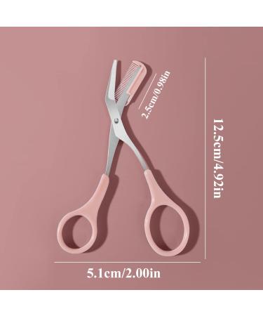 Premium Eyebrow Scissors Set with Comb - Pink Eyebrow Grooming Kit for Women & Men | Precision Scissors & Comb for Perfect Eyebrows - Buy Online on GoSupps.com