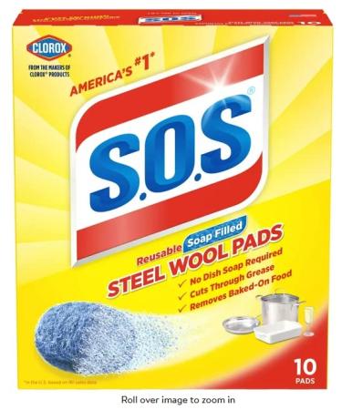 10002  Steel Wool Soap Pads  10 Ct (1-Pack) 1 Pack