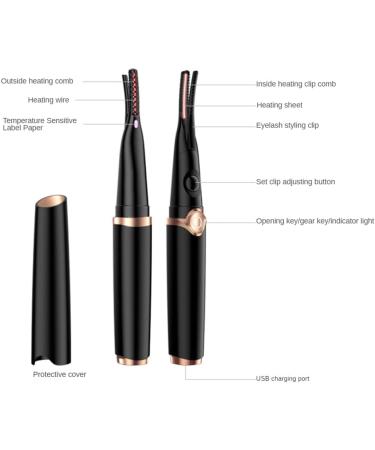 Lanko Electric Heated Eyelash Curler Mini USB Eye Lash Eyelash Curler Makeup Eyelash Curler Portable Eyelash Tool - Buy Online on GoSupps.com