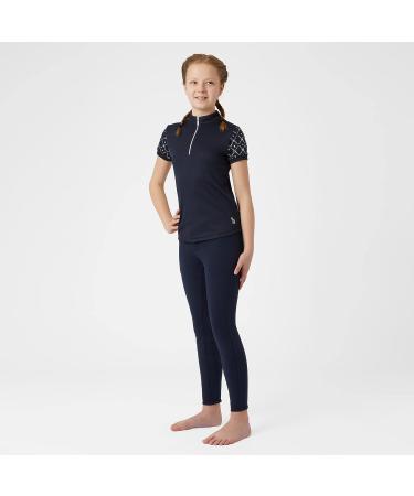 HORZE Fia Kids' Short Sleeve Equestrian Riding Shirt - Peacoat Dark Blue, Small - Buy Online on GoSupps.com