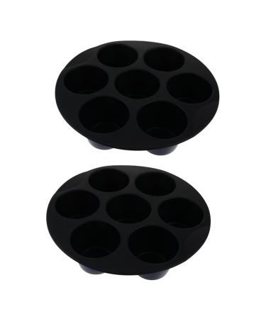 OUNONA 6 Pcs Silicone Cake Cup Silicone Cupcake Pan Air Fryer Cupcake Mold Popsicle Mould Nonstick Cupcake Pan Cakes Silicone Mold Silicone Cupcake Mold Dessert Cups Muffin Electric Fryer 21X21X4.5CMx3pcs Blackx3pcs