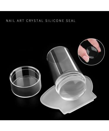 Clear Jelly Nail Stamper & Scraper Set with Cap - Nail Art Stamping Tools Kit - Buy Online on GoSupps.com