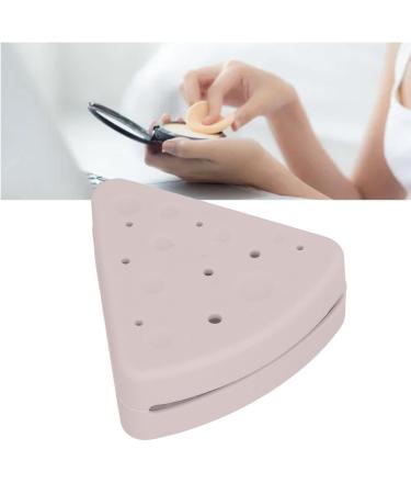 Portable Dustproof Triangle Powder Puff Box - Double-Sided Storage for Home & Travel (Chocolate Color - Buy Online on GoSupps.com