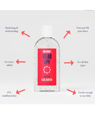 S.O.S Aloe Gel - 97% Pure Aloe for Soothing & Hydrating Skin | Post-Sun & Post-Shave Relief | International Shipping Available - Buy Online on GoSupps.com