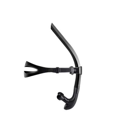 Spinosaurus Swim Snorkel for Lap Swimming Swimmers Training Snorkeling Diving, Center Mount Comfortable Silicone Mouthpiece One-Way Purge Valve, Easy to Breath for Pool and Open Water black