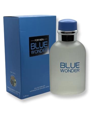 Blue Wonder For Men Eau de Parfum- 3.4 Fl Oz Fragrance - Top Notes: Grapefruit Juniper and Bergamot
