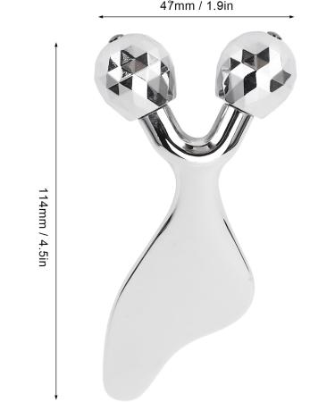 3D Facial Massager Body Slimming Roller Double-Sided Rolling Metal Ball Design Skin Care Massager with Gua Sha Function Ideal for Facial Care and Stress Relief - Buy Online on GoSupps.com