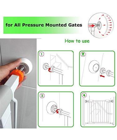 4 Pack Baby Gates Wall Cups  Safety Wall Bumpers Guard Fit for Bottom of Gates  Doorway  Stairs  Baseboard  Work with Dog Pet Child Kid Pressure Mounted Gates White - Buy Online on GoSupps.com