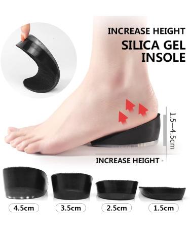 YURRUON Silicone Height Increase Gel Heel Pads for Men & Women | 4.5cm Insoles for Comfort & Style - Buy Online on GoSupps.com