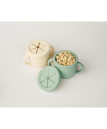 Baby Cub 2-in-1 Toddler Training Snack Cup | Spill-Proof Silicone | BPA-Free | 9oz (Green Tea) - Buy Online on GoSupps.com