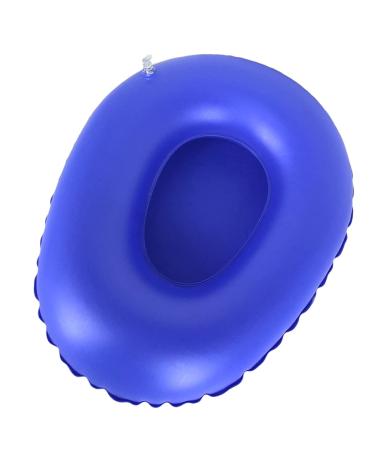 LiXiongBao Portable Air Bedpan, Inflatable Cushions Potty for Home Hospital Elderly Bedridden, Washable Air Inflation Bed Pans for Females, Inflatable Stool Toilet Nursing Toilet (Blue)