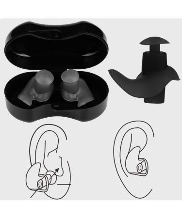 Keenso Silicone Earplugs - Waterproof Low-Noise Earplugs for Swimming Sleeping & Studying - Soft & Comfortable (Black) | International Shipping Available - Buy Online on GoSupps.com