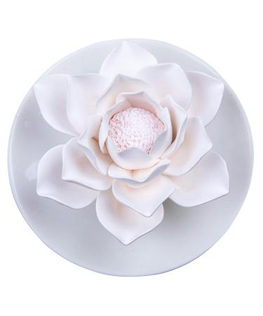 Essential Oil Passive Flower Diffuser -Lotus Flower Porcelain Aromatherapy Diffusers for Small Mini Room Desk Decorative Bathroom (Lotus)