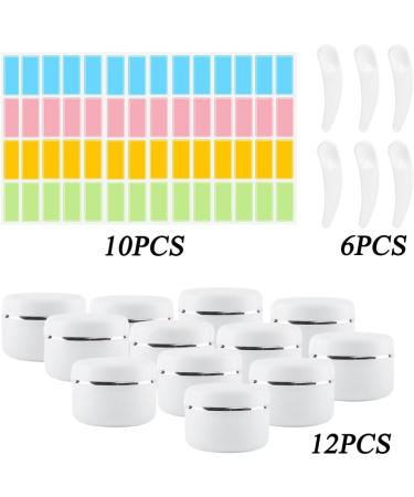 Zasiene Travel Cream Jar 12 Pieces 50 ml Travel Cream Jar Container 50 ml Container for Cream Empty Cream to Fill with Spatula and Label - Buy Online on GoSupps.com