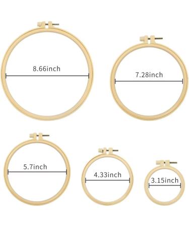VITKSTAR 5-Piece Plastic Embroidery Hoop Set - 3 to 8 inch Circle Cross Stitch Hoops for Embroidery and Cross Stitch (Multicolour/Light Yellow) - Buy Online on GoSupps.com