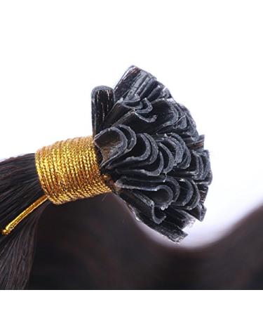 Keratin Bonding Corrugated Hair Extensions 50cm - 150 Strands Black Brown (#1B) - 100% Remy Wavy Real Hair Easy to Use 1g/Strand - Buy Online on GoSupps.com