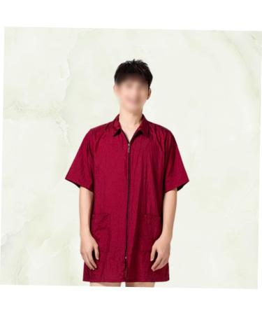 TEHAUX Dog Grooming Smocks Clothes Hair Barber Vest Hair Salon Gown Shirt Jacket Professional Barber Cape Zipper Hairdressing Cape Work Overalls Nursing Gown Woman Red Suspenders Hair Dye - Buy Online on GoSupps.com