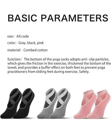 Aivoro Yoga Socks - 3 Pairs Anti-Slip Pilates & Fitness Socks for Women (35-42) - Ideal for Yoga Dance & Workouts - Black Gray & Pink Options - Buy Online on GoSupps.com
