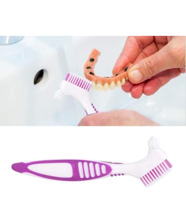 2pcs Double Bristle Head Denture Cleaning Brush Set - Portable Ergonomic Toothbrush for Denture Care and Retainer Cleaning - Buy Online on GoSupps.com