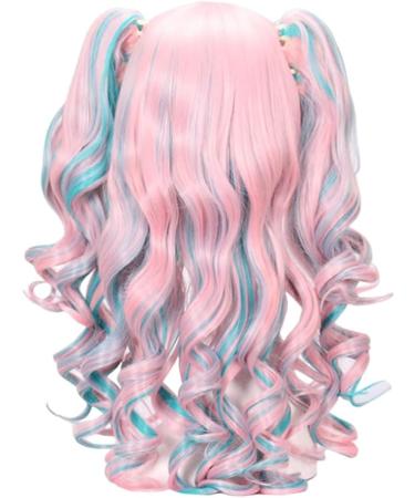 pintoc Cosplay Wig 80cm Anime Clip Color Curly Hair High Temperature Wire Multi-Color European and American Wig Halloween Wig - Buy Online on GoSupps.com