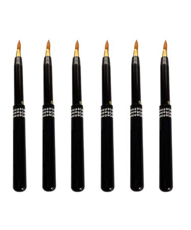 6 Pieces Retractable Lip Brush Lip Liner Brushes Portable Lip Brushes Applicator Travel Lipstick Gloss Makeup Brush Tool for Women Cosmetics Make Up Tools