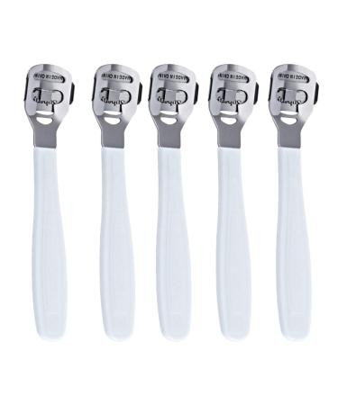 Exceart metal spatula 5st pedicure footfish heel scraper pedicure cornhauter heel razor pedicure shaver foot pedicure razor for hard skin white foot scrapping steel steel