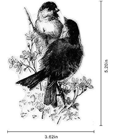 Love Birds on Flowers Clear Stamp Set for Card Making and Scrapbooking - Style1 - Buy Online on GoSupps.com