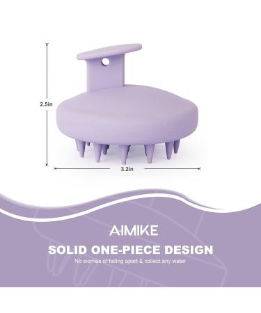 Aimike Silicone Scalp Massager Brush - Exfoliate, Cleanse, and Stimulate Hair Growth - Lilac Purple - Buy Online on GoSupps.com