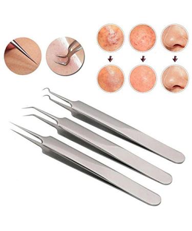 Stainless Blackhead Acne Remover Tool YANSHG Bend Clip Tweezer Curved Pimple Whitehead Blackhead Extractor diagonal mouth clip