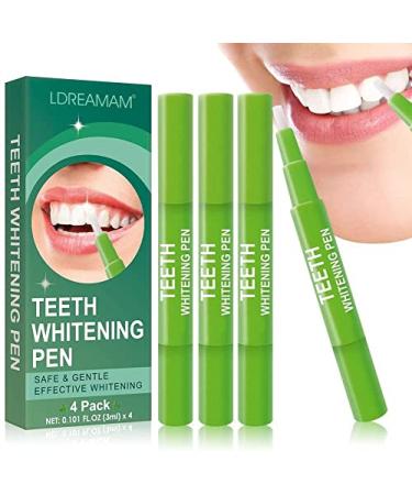 Teeth Whitening Pen White Teeth Pen Teeth Whitening Gel Bleaching Pen Teeth Whitening and Oral Care Used Natural Mint Flavor Random Blue and Green Packaging 4 Pieces