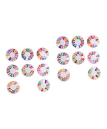 minkissy 16 Boxes Soft Pottery Nail Jewels Manicure Patch Cane Accessories Nail Decor Fruit Slices Fruit Pattern Nail Art Patches Bulk Ornaments Diy Polymer Clay Boxed 3d Nail Flakes