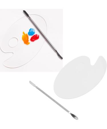  Julyue Acrylic Cosmetic Palette with Spatula Thumb Hole Nail Art Mixing Palette Transparent Drawing Mixing Palette Cosmetic Makeup Palette for Liquid Foundation - Buy Online on GoSupps.com